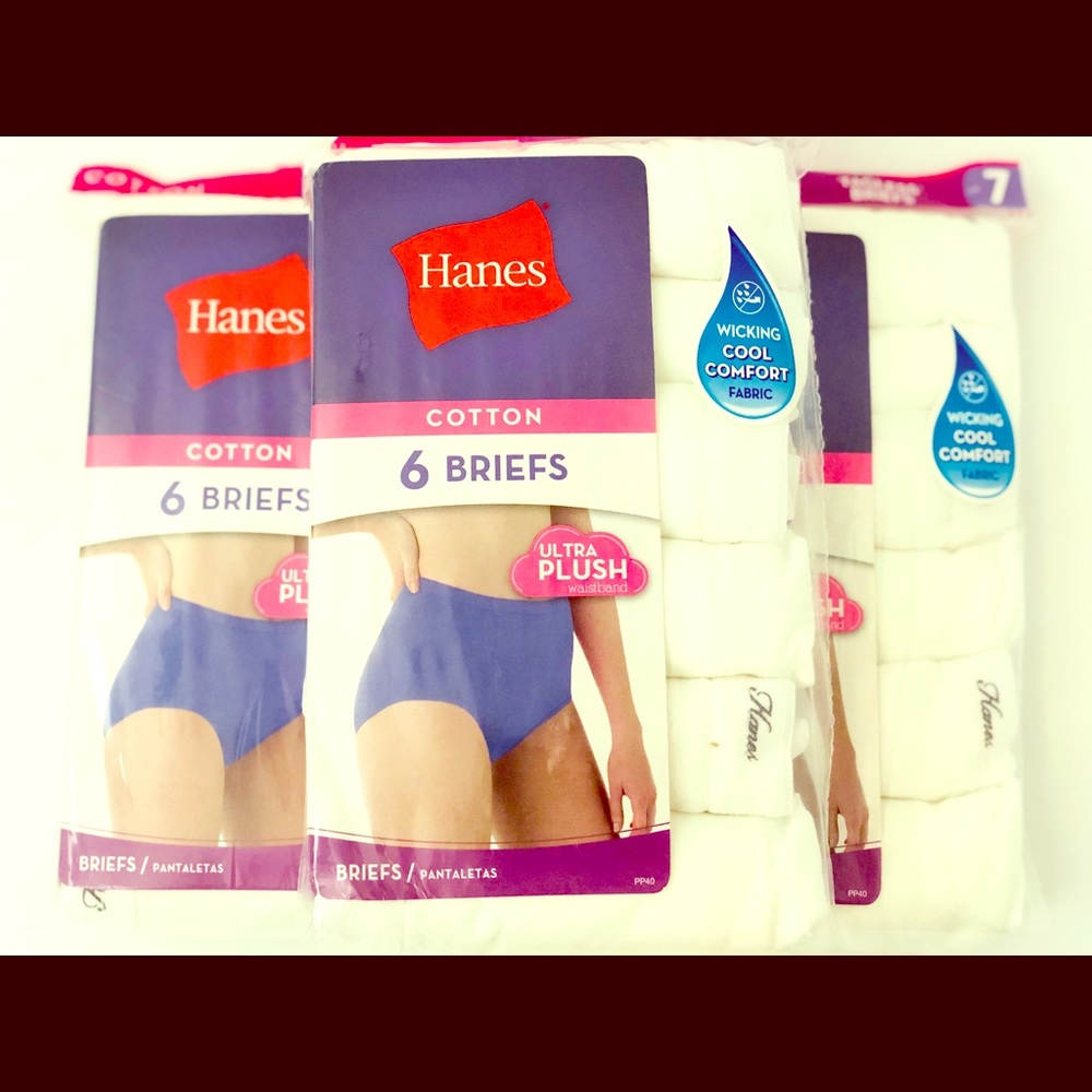 3 Packs Of Hanes 6 Pack Women’s Tagless Briefs
